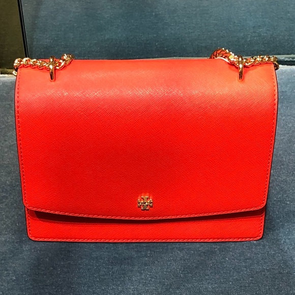 Tory Burch Emerson Flap Adjustable Shoulder Bag in Bright Samba - Picture 6 of 7